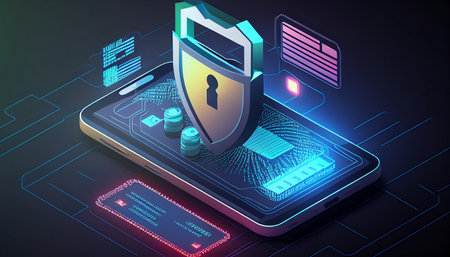 Cyber Security concept, Payment Approved, online card Payment concept. Online invoice payment, electronic invoicing. Smartphone with receipt, Generative AIの素材