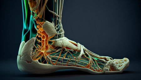 Ankle pain in runners, anatomy, and Generative AIの素材