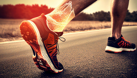 Ankle pain in runners, anatomy, and Generative AIの素材