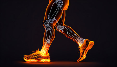 Ankle pain in runners, anatomy, and Generative AIの素材