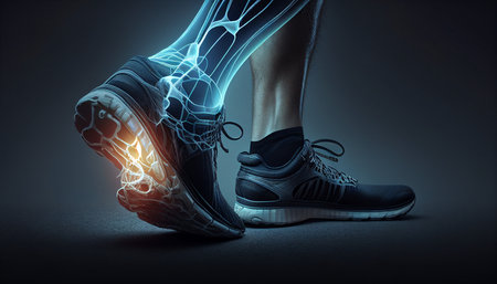 Ankle pain in runners, anatomy, and Generative AIの素材
