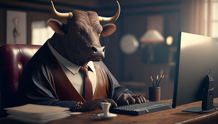 Generative AI is a bull in a suit.の素材