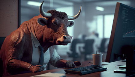 Generative AI is a bull in a suit.の素材