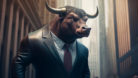 Generative AI is a bull in a suit.の素材