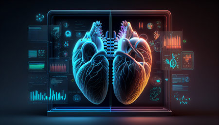 Medical Informatics and Health Care Analytics - Conceptual Illustration, AI Generativeの素材