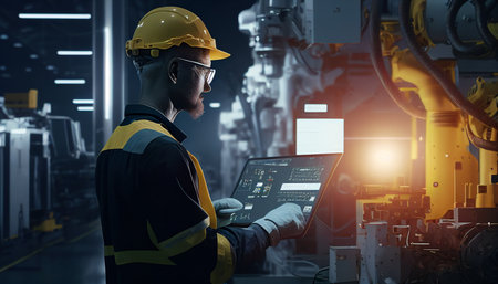 Robotic Process Automation engineer for smart factory automation software, digital transformation, machine learning 5g to control, AI Generativeの素材