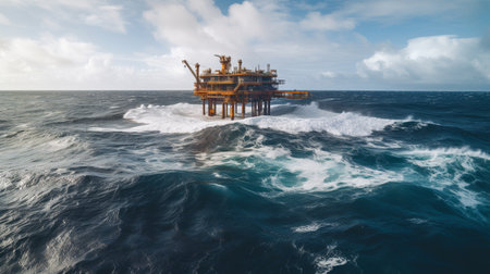 Generative AI is an oil and gas platform in the middle of the ocean.の素材