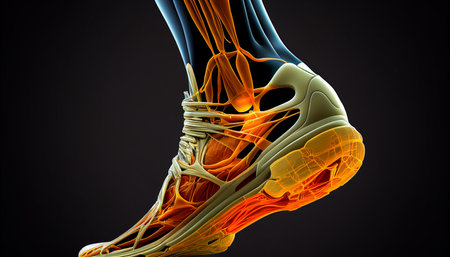 Ankle pain in runners, anatomy, and Generative AIの素材