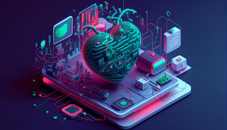 Generative AI, hospital service and clinic blockchain, insurance and digital healthcare connectivityの素材