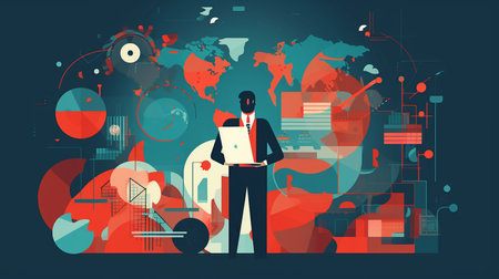 Generative AI, business concept flat vector illustrationの素材