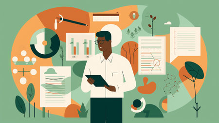 Generative AI, business concept flat vector illustrationの素材