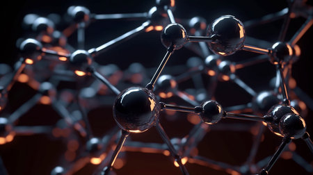 The idea of a carbon structure, several molecules coupled, condensed in a hexagonal system, and Generative AIの素材