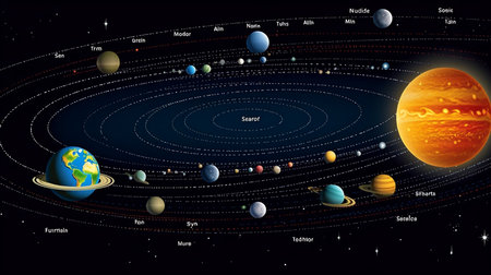 Solar System planets and certain moons, Generative AIの素材