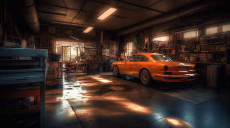 Vehicle upkeep, car repair store, and Generative AIの素材