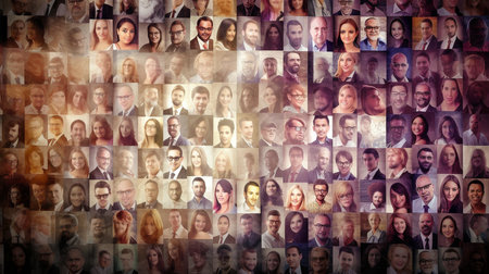 Background collage of businesspeople, Generative AIの素材