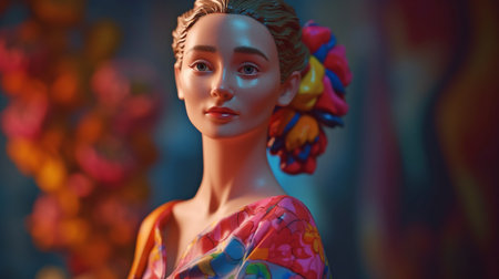 gorgeous woman, rich detail and vivid color, volumetric light, entire body, watercolor texture style, Generative AIの素材