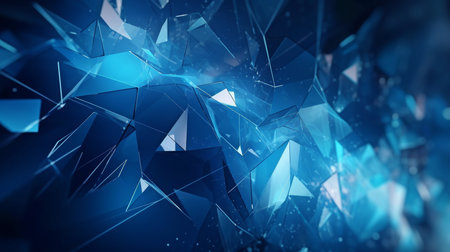 Blue geometric form abstract technology backdrop, Generative AIの素材