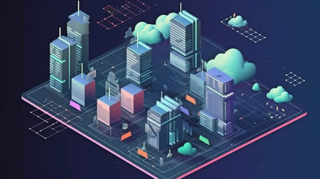 The notion of cloud computing. The idea of a data center. Generative AI with modern cloud technologiesの素材