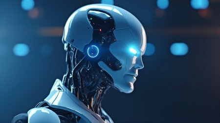 Development of futuristic droid robot technology, Global robotic bionic science study for human life's future, Generational AIの素材