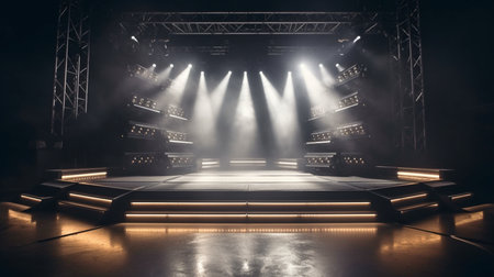 Generative AI, free stage with lightingの素材