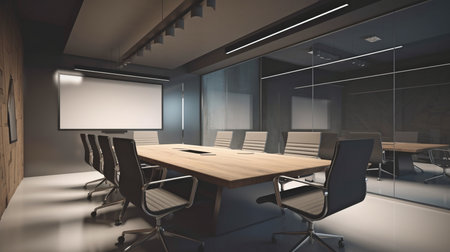 Generative AI, modern office conference room interiorの素材