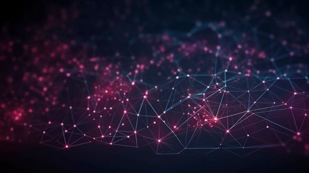 Presentation template for science and technology. Background in the Plexus style, with Generative AIの素材
