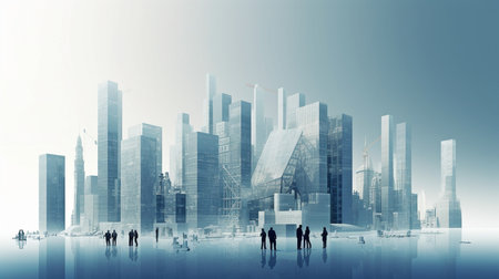 Building the future concept of modern civilization, Generative AIの素材