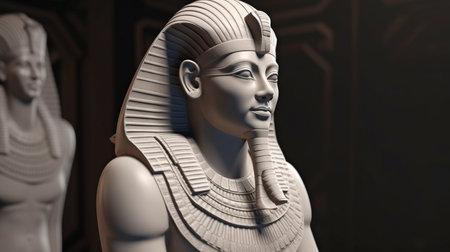 Generative AI rendering of a Pharaoh from ancient Egyptの素材