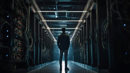 Chief Technology Officer of a Big Data Center Using a Laptop and Generative AIの素材