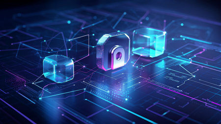 online safety Generative AI, data protection, user access security, and hacker crimesの素材