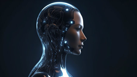 Concept of futuristic innovation with AI, Generative AIの素材