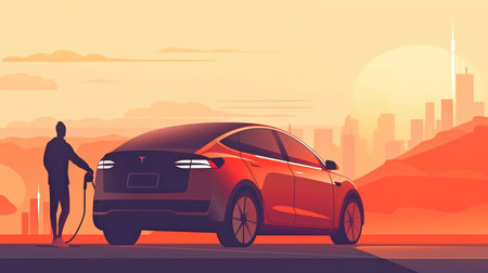 Generative AI, Electric Vehicle, and Driver Near Autoの素材