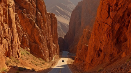 the most amazing road in all of Morocco. Generative AI, beautiful locationの素材