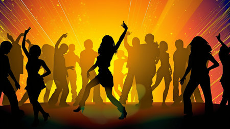 Persons dancing Gaming and Generative AIの素材