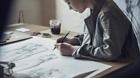 Generative AI and Fashion Designer Sketchesの素材