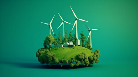 With new green fields and power plants, Generative AI can salvage the idea of a green Earth.の素材