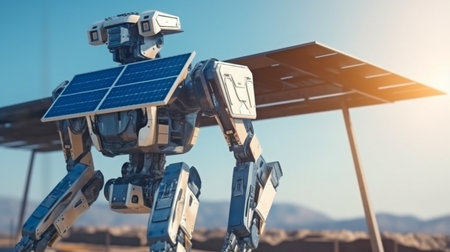 Generative AI, Robot with Solar Power Panelsの素材