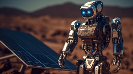 Generative AI, Robot with Solar Power Panelsの素材