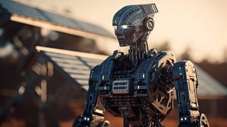 Generative AI, Robot with Solar Power Panelsの素材
