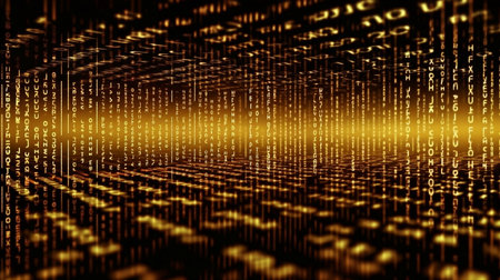 Generative AI uses vector digits from virtual security technology and data from a digital stream or binary code on a matrix background.の素材