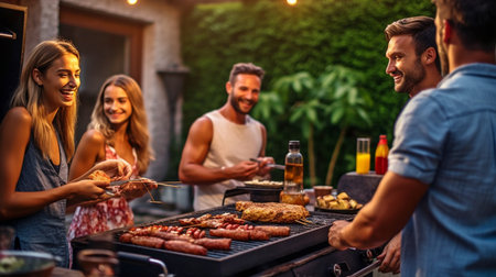 Generative AI and Friends Enjoying a BBQの素材