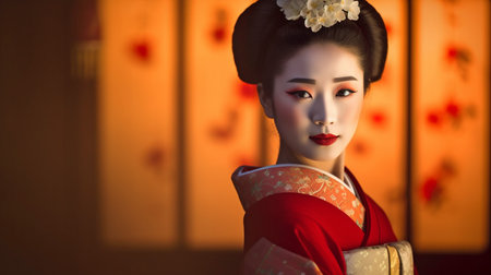 Maiko Geisha Portrait in Gion, Generative AIの素材