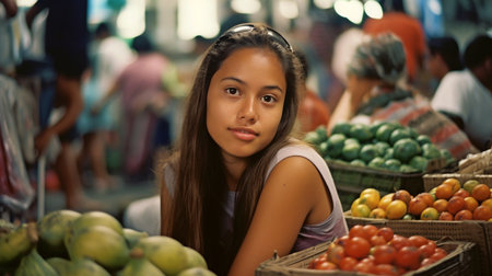 Generative AI and a young lady shoppingの素材