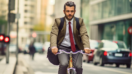 Bicyclist for business, Generative AIの素材