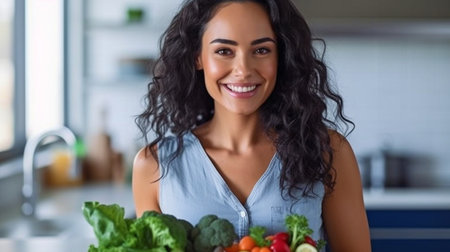 Female with nutritious meal, Generative AIの素材