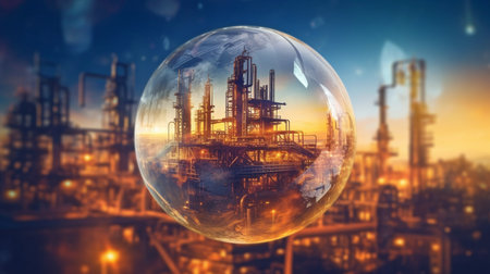 Conceptual design for a future manufacturing facility and the energy sector. Generative AI refinery for oil, gas and petrochemicalsの素材