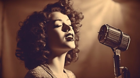 Generative AI, American Jazz Singer Vintageの素材