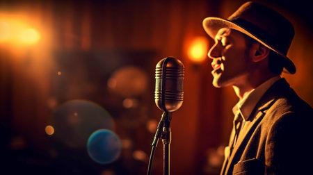 Generative AI, American Jazz Singer Vintageの素材