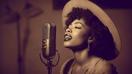 Generative AI, American Jazz Singer Vintageの素材