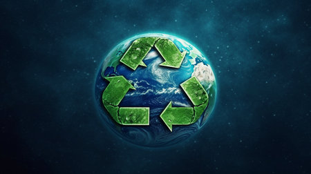 Planetary recycling symbol, generative AIの素材